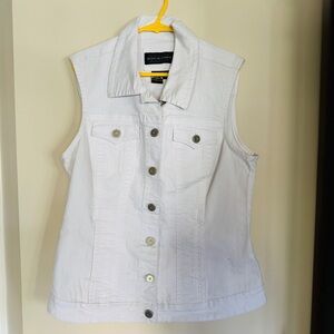 Live a Little Ivory Denim Vest